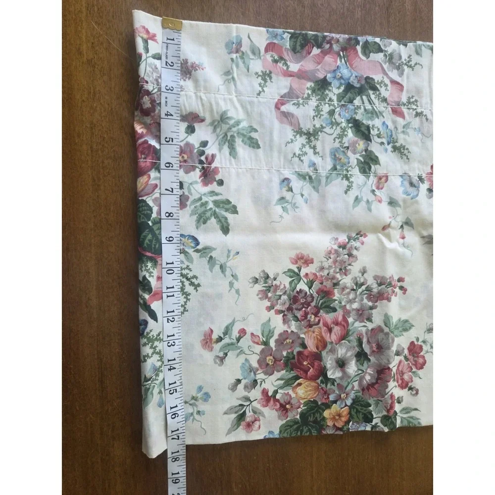 Vtg Croscill English Garden Panels Set Five Piece Curtains Valance Cottagecore